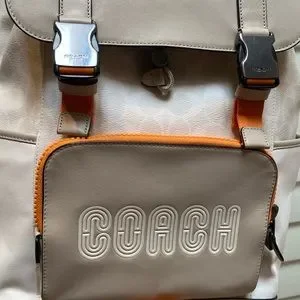 Coach | Bags | Coach Backpack Cream White Signature Orange  display picture 2